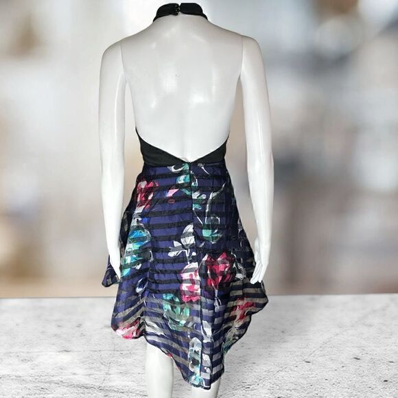 Hot Gal High High Low Sleeveless Black Top Floral Print Bottom - Picture 5 of 8